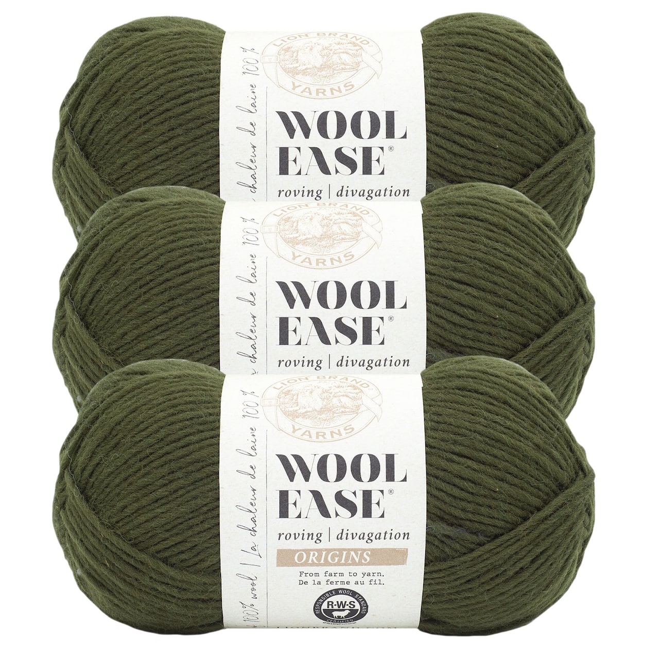 3 Pack Lion Brand® Wool-Ease® Roving Origins Yarn